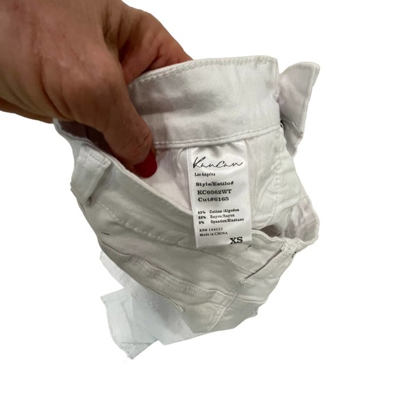 White Kancan Denim mini Skirt Distressed Size XS New With Tags - Picture 12 of 13